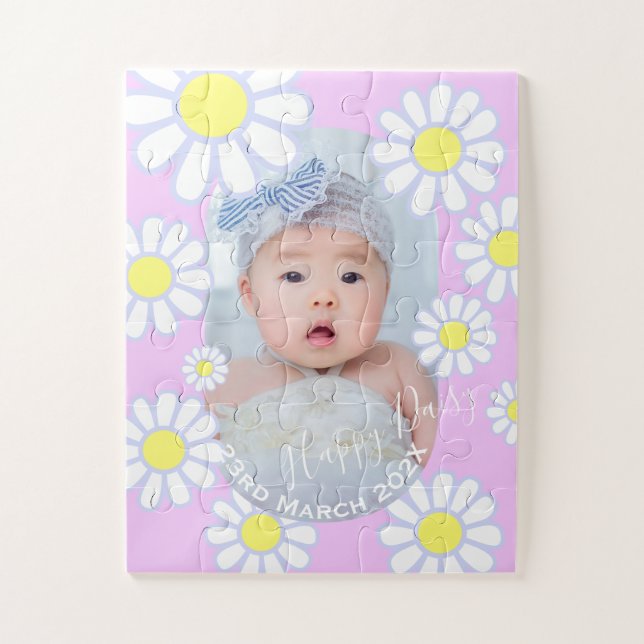 Quebra-cabeça Daisy Simple Pink Photo Baby (Vertical)