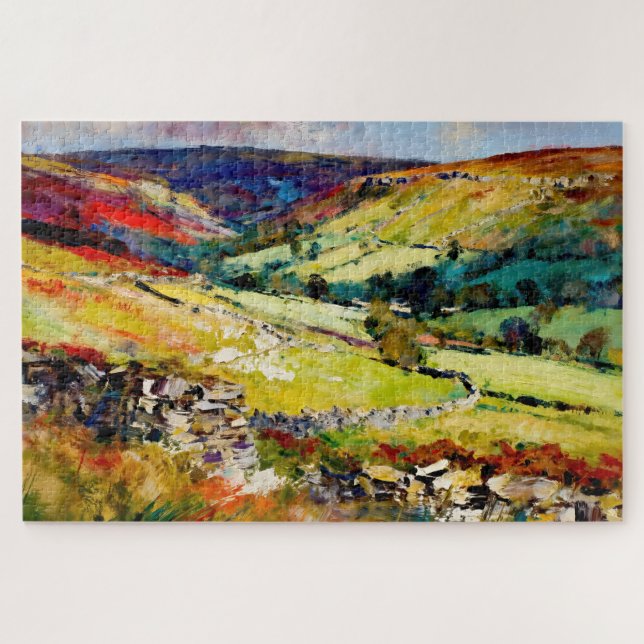 Quebra-cabeça "Dales in Bloom" - Uma paisagem de Yorkshire (Horizontal)
