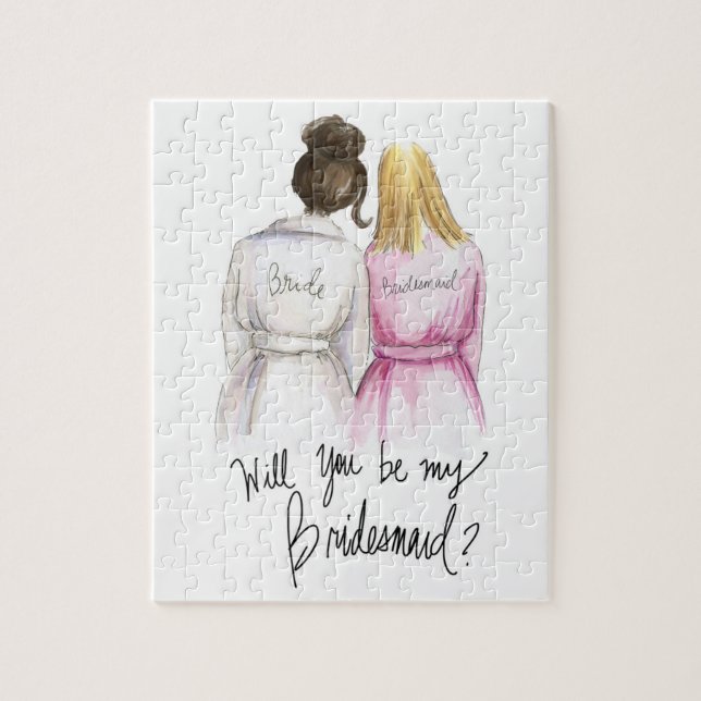 Quebra-cabeça Dama de honra? Bm longo louro da noiva do bolo do (Vertical)