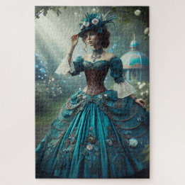Quebra-cabeça Dama de Jardim Vitoriano Vintage Steampunk