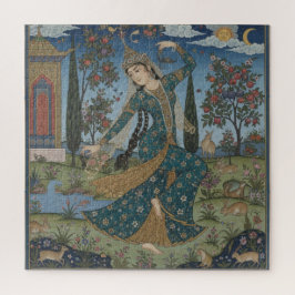 Quebra-cabeça Dama do Jardim - Graça Medieval em Flor