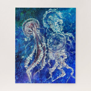 Quebra-cabeça Dança de águas-vivas - Pintura de aquarela