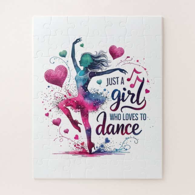 Quebra-cabeça Dança Retro Apenas Uma Garota Que Ama Dançar (Vertical)
