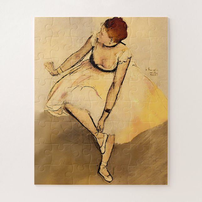 Quebra-cabeça Dançarina Ajustando Seu Slipper, Degas Art (Vertical)