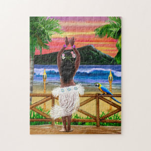 Quebra-cabeça Dançarino havaiano de Hula do por do sol