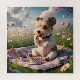 Quebra-cabeça Dandie Dinmont Terrier em um piquenique