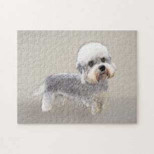Quebra-cabeça Dandie Dinmont Terrier pintando pintura original d