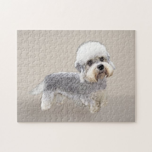 Quebra-cabeça Dandie Dinmont Terrier pintando pintura original d (Horizontal)