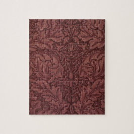 Quebra-cabeça Dark Red Acanthus Leaves (por William Morris)