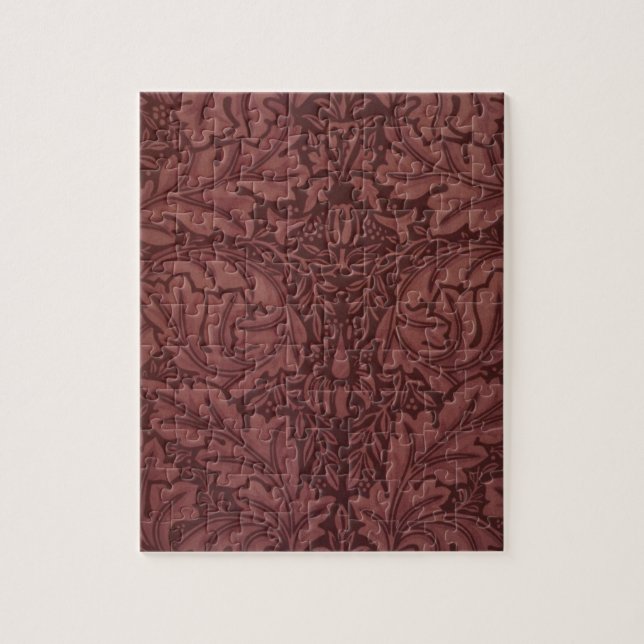 Quebra-cabeça Dark Red Acanthus Leaves (por William Morris) (Vertical)