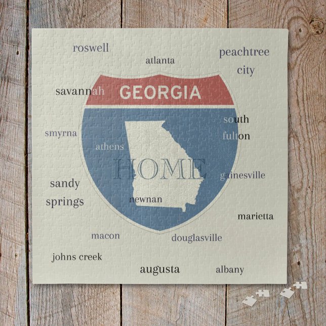 Quebra-cabeça das Cidades do Estado da Geórgia – Q (Such a fun way for friends and family to get together and enjoy their favorite state. Great gift!)