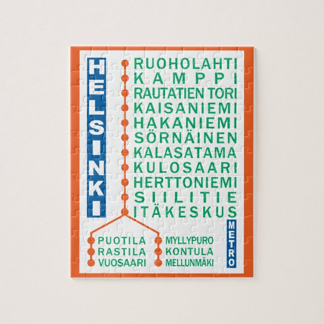 Quebra-cabeça das estações de metro de Helsínquia (Vertical)