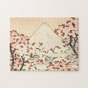 Quebra-cabeça das flores de cerejeira de Hokusai