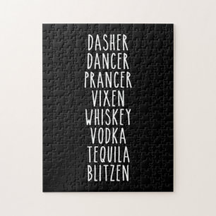 Quebra-cabeça Dasher Dancer Prancer Vixen Whiskey Vodka Tequila