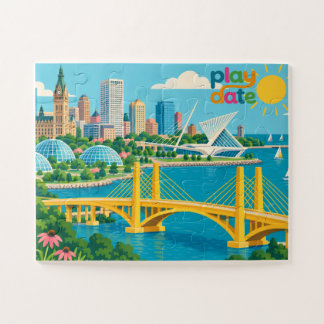 Quebra-cabeça Data de Jogo Cor Milwaukee Kids Puzzle