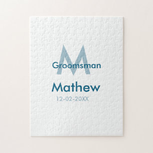 Quebra-cabeça data de letra do nome do padrinho de casamento azu