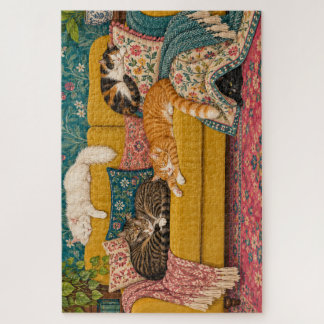 quebra-cabeça de 1000 peças de gatos artísticos