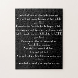 Quebra-cabeça de 10 mandamentos - preto e branco