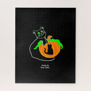 Quebra-cabeça de abóbora de gato preto (520 peças)