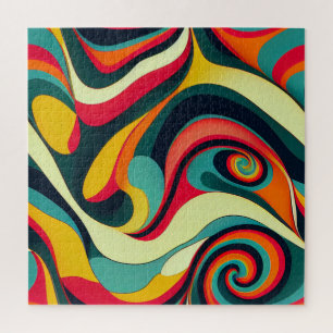 Quebra-cabeça de Abstrato de Retro Divertido