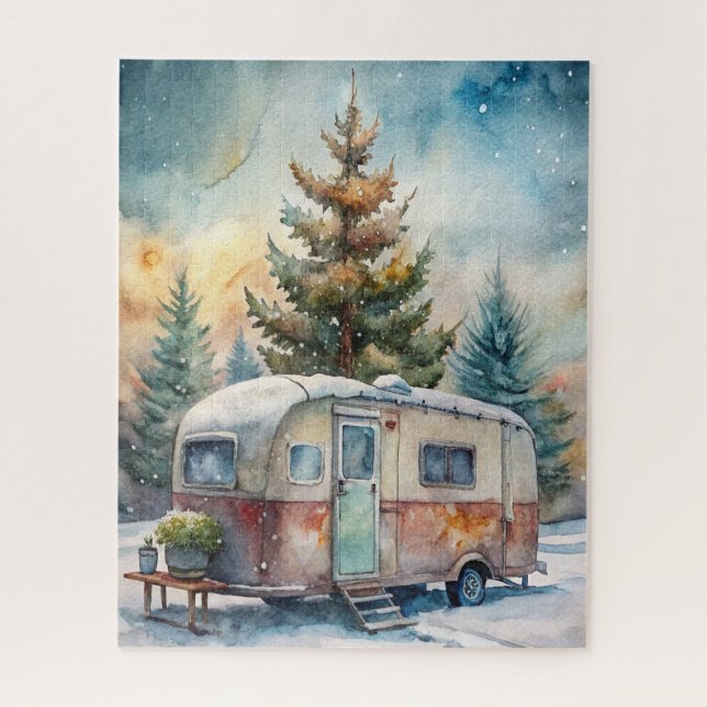 Quebra-cabeça de Acampamento de Inverno (Vertical)