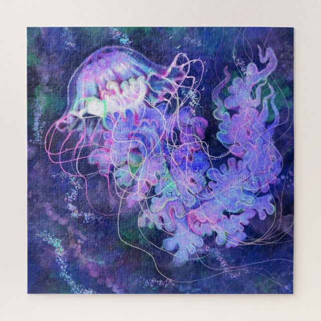 Quebra-cabeça de água-vivas - Pintura (Vertical)