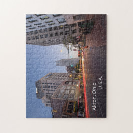 Quebra-cabeça de Akron, Ohio com caixa de presente