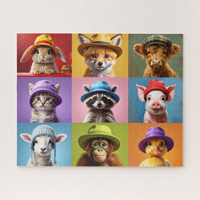 Quebra-cabeça de Animais Bebês Adoráveis (Horizontal)