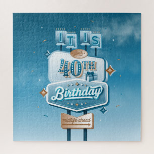Quebra-cabeça de aniversário de 40 anos feliz (20