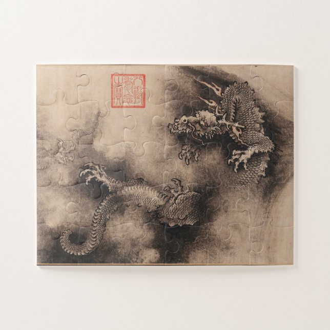 Quebra-cabeça de aniversário do Dragão de Pintura  (Horizontal)