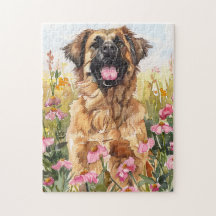 Quebra-cabeça de Aquarela Leonberger