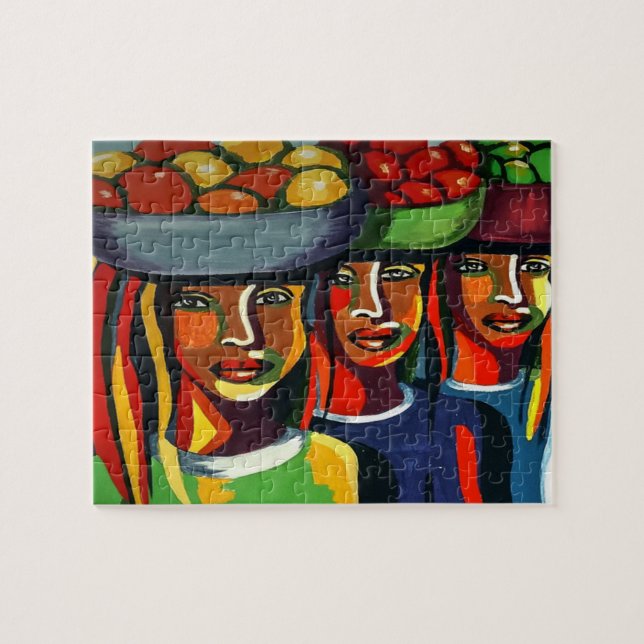 Quebra-cabeça de Arte Africana de Aquarela (Horizontal)