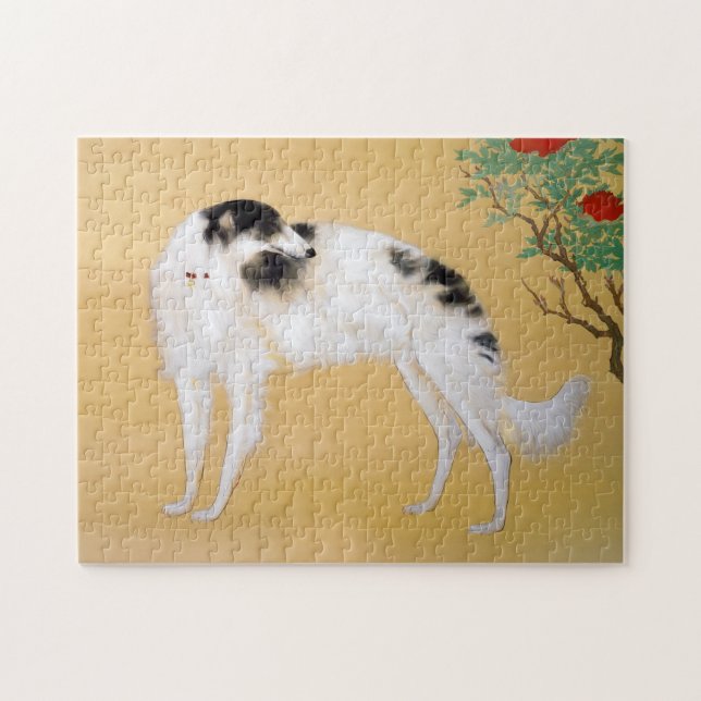 Quebra-cabeça de Arte Asiática Vintage Borzoi (Horizontal)