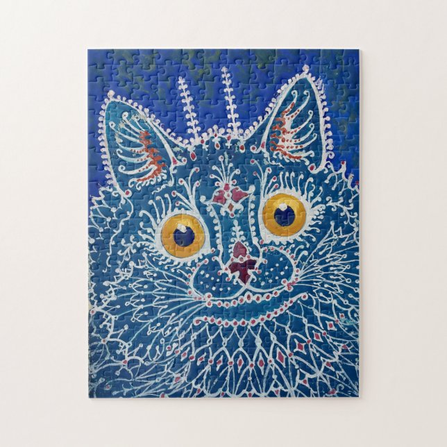 Quebra-cabeça de arte de colheita de gatos azuis (Vertical)