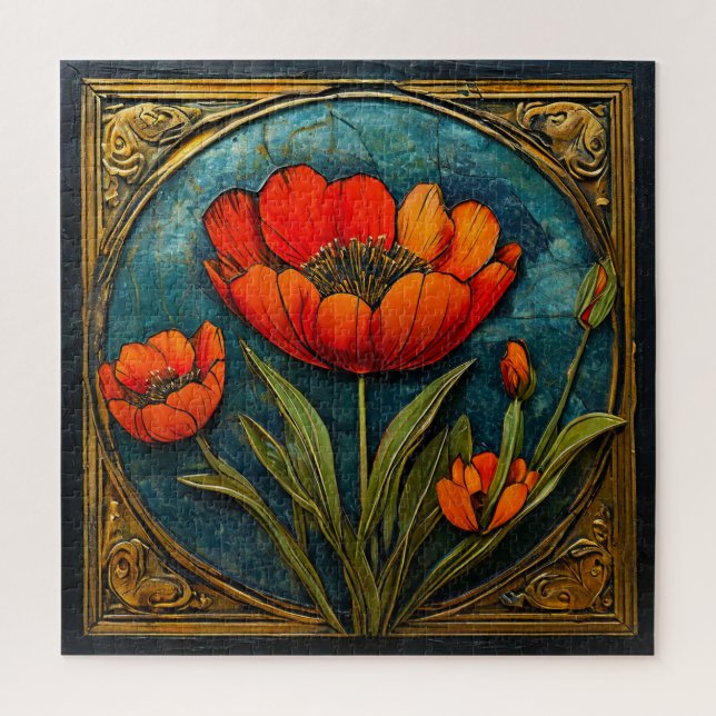 🌷 Quebra-cabeça de Arte de Tulipa Floral 🧩 (Vertical)