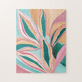 Quebra-cabeça de Arte em Aquarela Abstrata Botânic