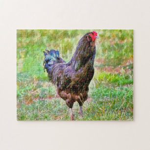 Quebra-cabeça de Arte em Galo de Arte de Fazenda L