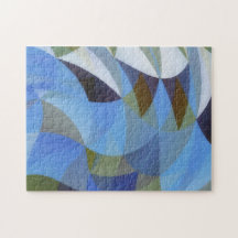 Quebra-cabeça de Arte Geométrica Abstrata Azul