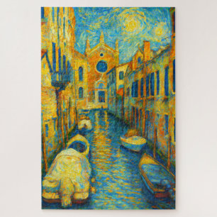 Quebra-cabeça de Arte Impressionista Noite Estrela