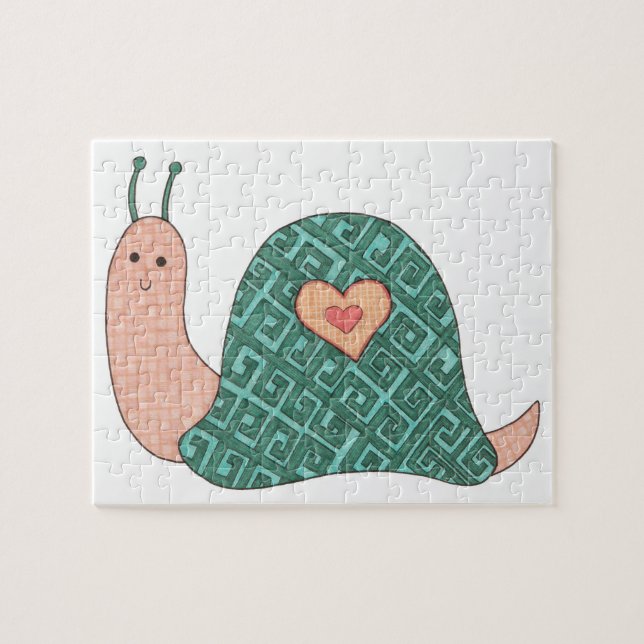 Quebra-cabeça de Arte Única - Caracol Rosa - Erin  (Horizontal)