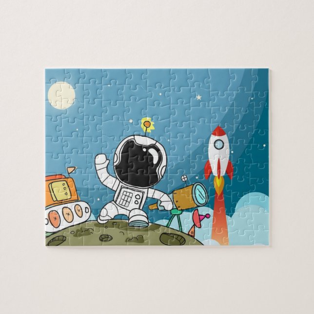 Quebra-cabeça de astronauta espacial para crianças (Horizontal)