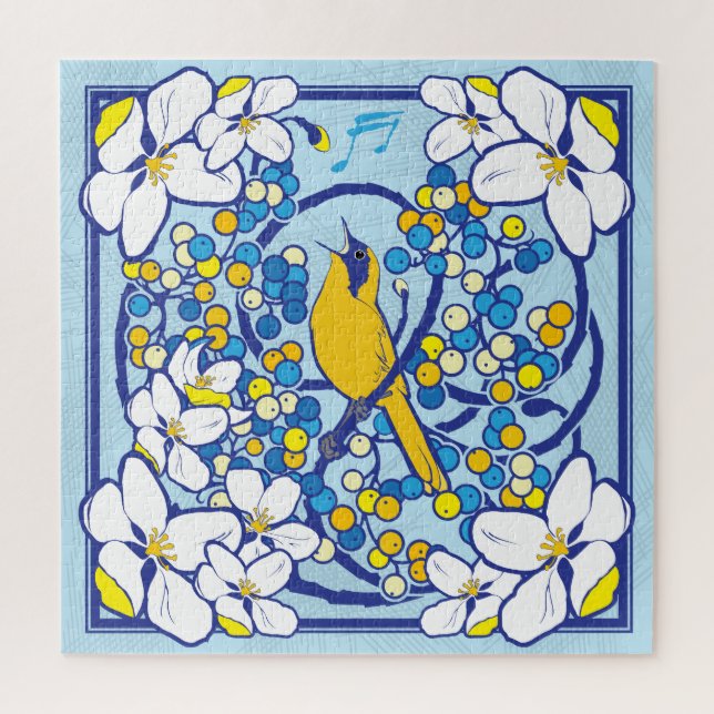 quebra-cabeça de aves canoras quadradas 20x20 para (Vertical)