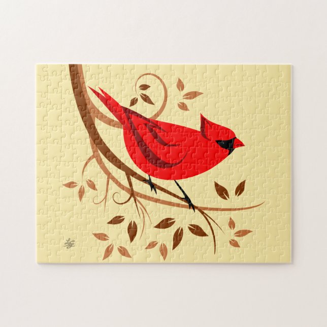 Quebra-cabeça de aves cardinas comuns (Horizontal)