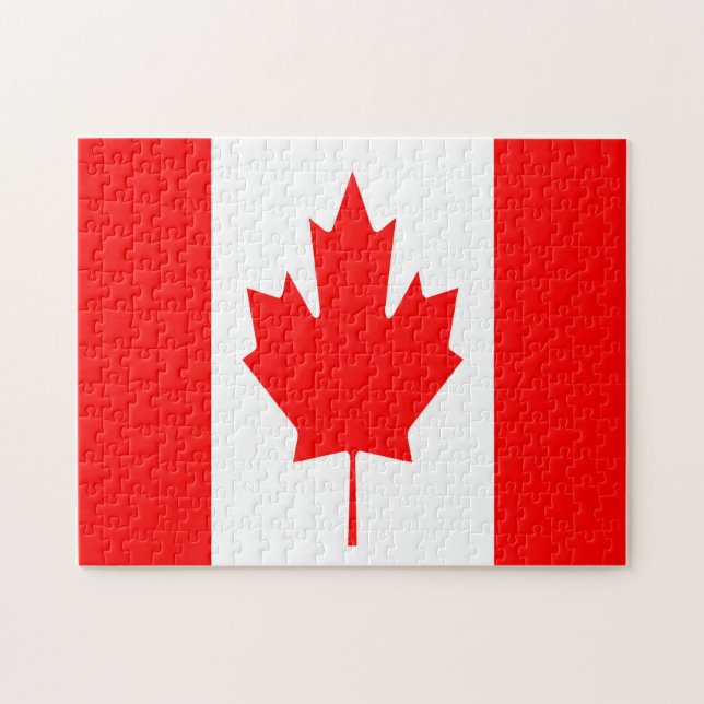 Quebra-cabeça de bandeira do Canadá (Horizontal)