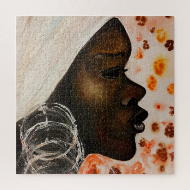 Quebra-cabeça de Bela Africana - Pintura de Rosto  (Vertical)