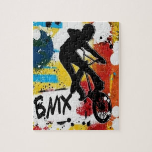 Quebra-cabeça de BMX com caixa de presente