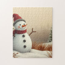quebra-cabeça de boneco de neve
