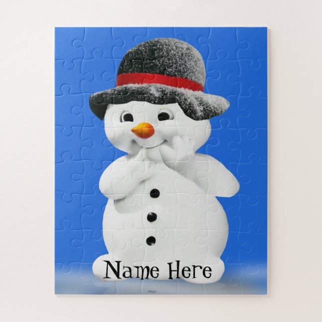 Quebra-cabeça de Boneco de Neve Personalizado para (Vertical)