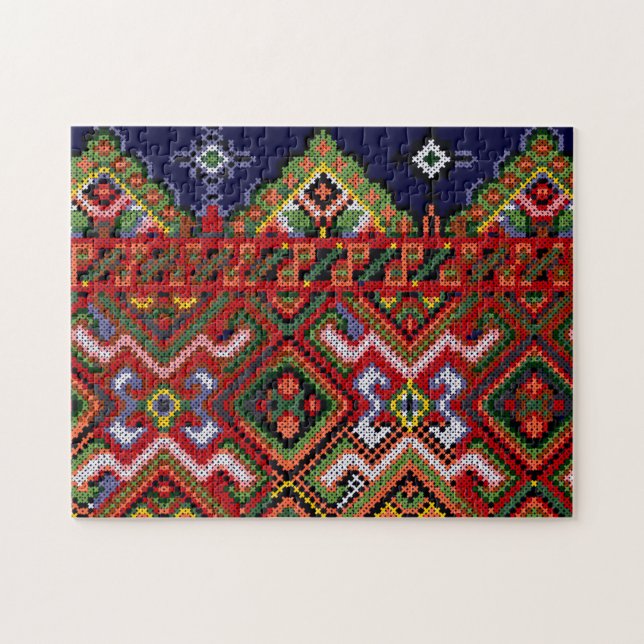 Quebra-cabeça de Bordado de Cruz Ucraniano (Horizontal)