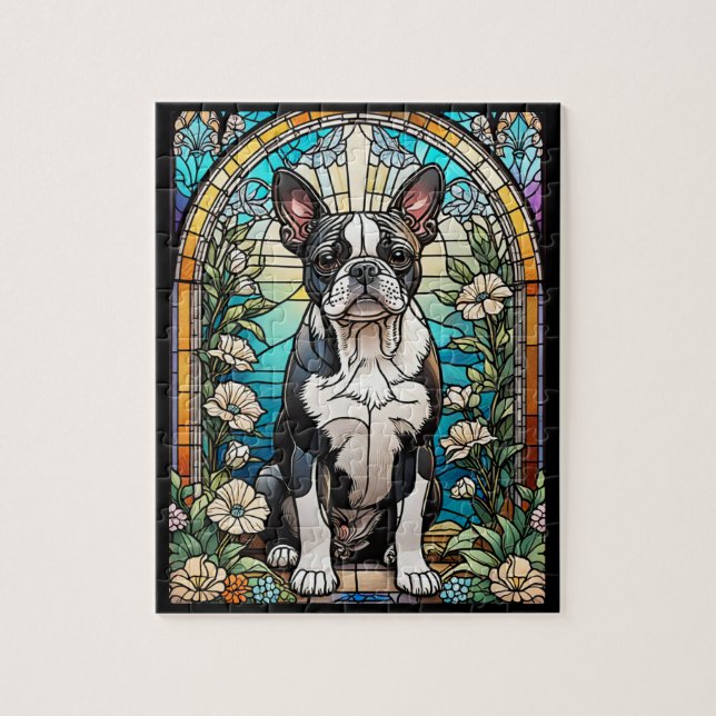 Quebra-cabeça de Boston Terrier Dog, 8" x 10", 110 (Vertical)